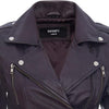 Women's Retro 100% Nappa Leather Biker Jacket — Black