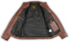 Men's Brando Cowhide Leather Motorcycle Jacket — Brown