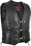 Men's Black Leather Vest