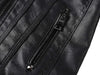 Boys' Leather Racer Jacket - Black
