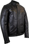 Men's Cowhide Motorcycle Jacket with Protectors (Style 3)