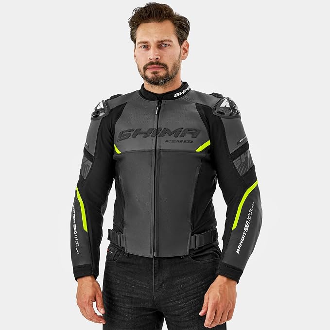 Shima Bandit 2.0 Leather Racing Suit - Grey/Hi-Vis
