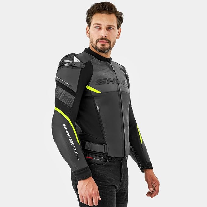 Shima Bandit 2.0 Leather Racing Suit - Grey/Hi-Vis