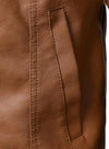Hood Crew Men's Faux Leather Biker Jacket — Black