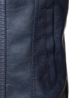 Hood Crew Men's Faux Leather Biker Jacket — Blue