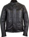 Men's Cowhide Motorcycle Jacket with Protectors (Style 3)