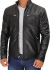 Men's Black Clean-Line Café Racer Jacket