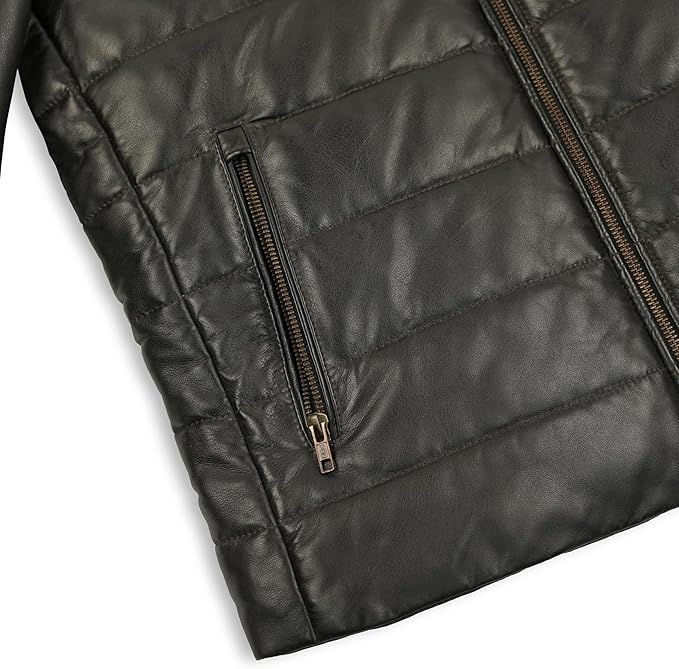 Men's Lambskin Two-Tone Quilted Leather Jacket