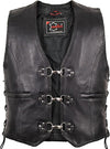 Men's Black Leather Vest
