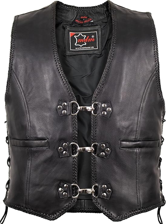 Men's Black Leather Vest