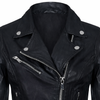 Women's Classic Real Leather Biker Jacket — Black