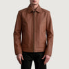 Men's Inferno Matte Brown Leather Jacket