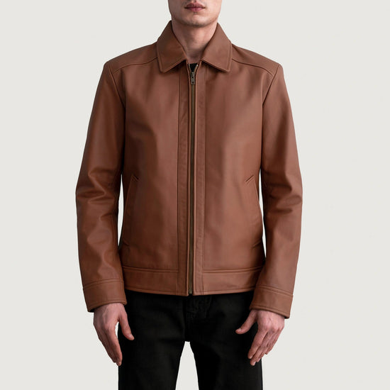 Men's Inferno Matte Brown Leather Jacket