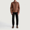 Men's Inferno Matte Brown Leather Jacket