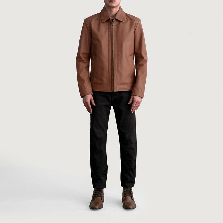 Men's Inferno Matte Brown Leather Jacket