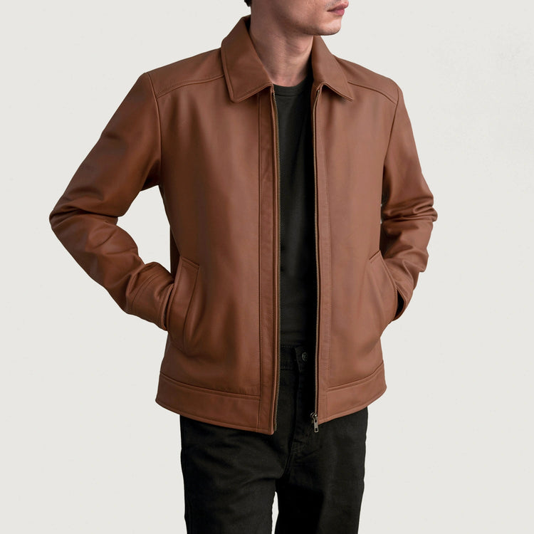 Men's Inferno Matte Brown Leather Jacket