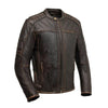 Men's Brown Distressed Vintage Café Racer Jacket