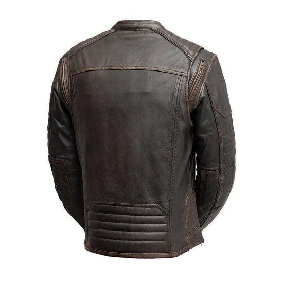 Men's Brown Distressed Vintage Café Racer Jacket