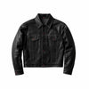 Men's Black Western Trucker Leather Jacket