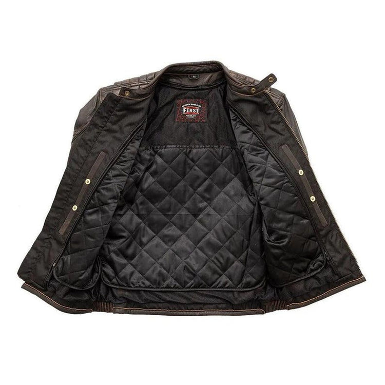 Men's Brown Distressed Vintage Café Racer Jacket