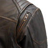 Men's Brown Distressed Vintage Café Racer Jacket