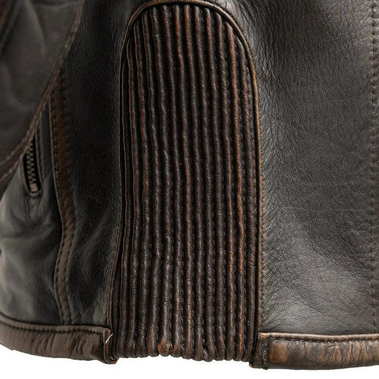 Men's Brown Distressed Vintage Café Racer Jacket