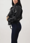 Women's Black Oversized Biker Jacket
