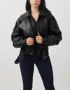 Women's Black Oversized Biker Jacket