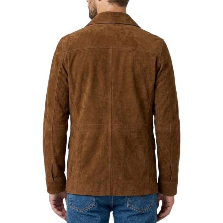 Men's Brown Suede Safari Field Jacket