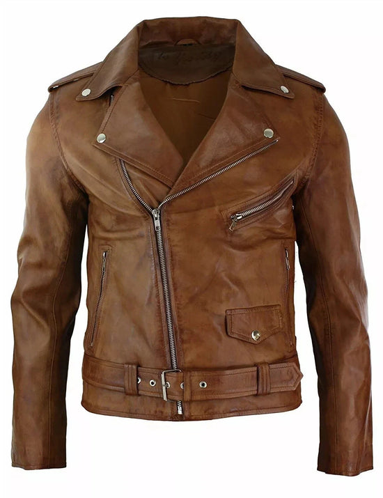 Men's Brown Classic Brando Biker Jacket