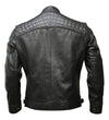 Men's Black Quilted Café Racer Leather Jacket