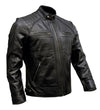 Men's Black Quilted Café Racer Leather Jacket