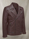 Men's Dark Maroon Biker Leather Jacket