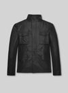 Men's Black M65-Style Field Leather Jacket