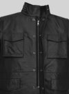 Men's Black M65-Style Field Leather Jacket