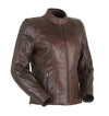 Women's Brown Distressed Riding Jacket