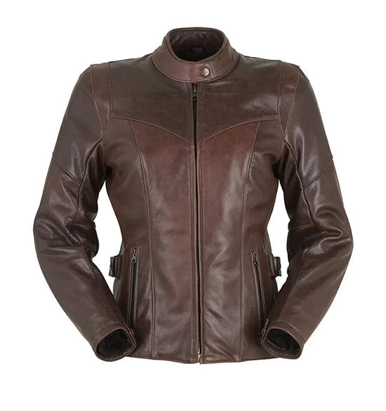 Women's Brown Distressed Riding Jacket