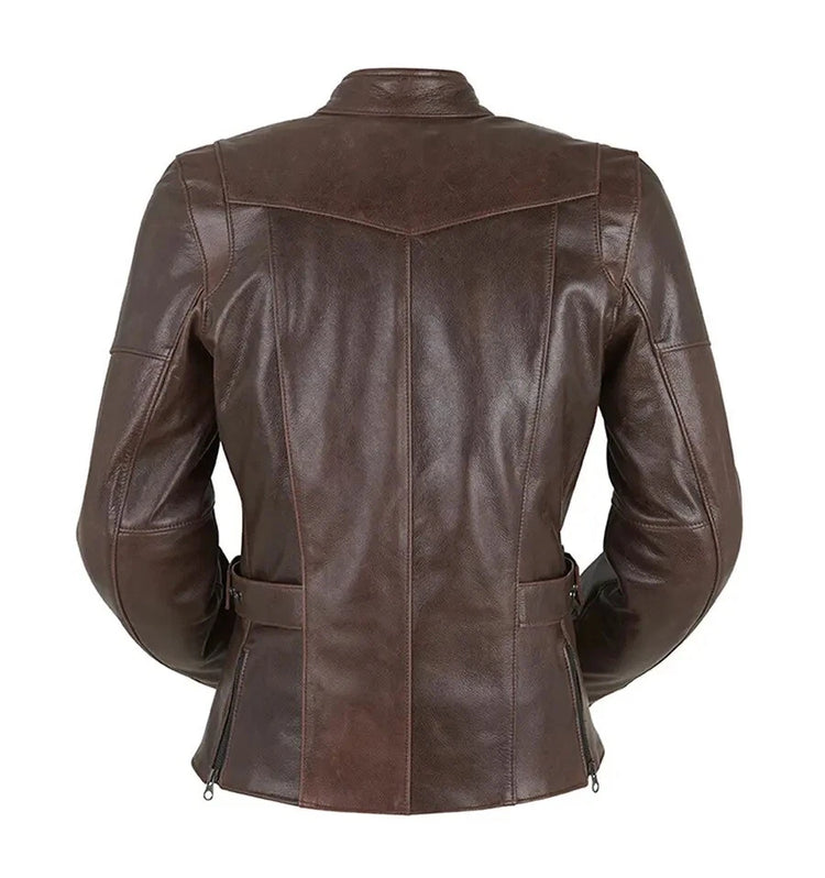 Women's Brown Distressed Riding Jacket
