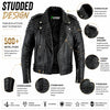 Men's Black Spike Studded Punk Biker Jacket
